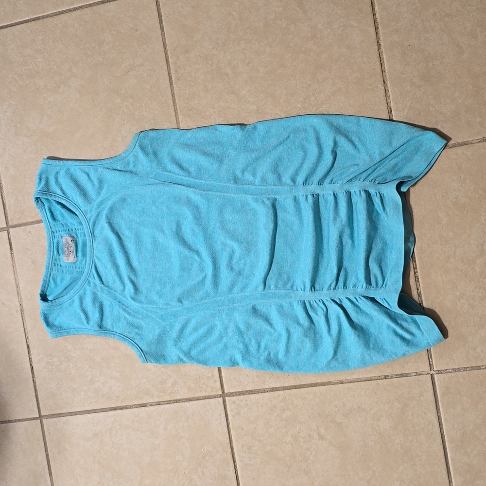 Athleta Ruched Heather Blue Tank Top- M